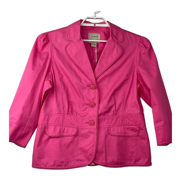 L.L. Bean Jacket Women's Size 16 Eyelet Trim Button Closure Women's Size 16 - Picture 5 of 7